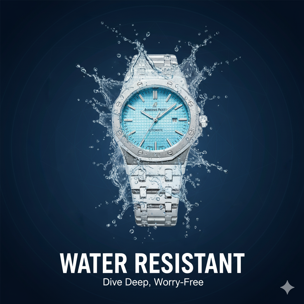 AP Automatic Silver and Sky Blue Watch