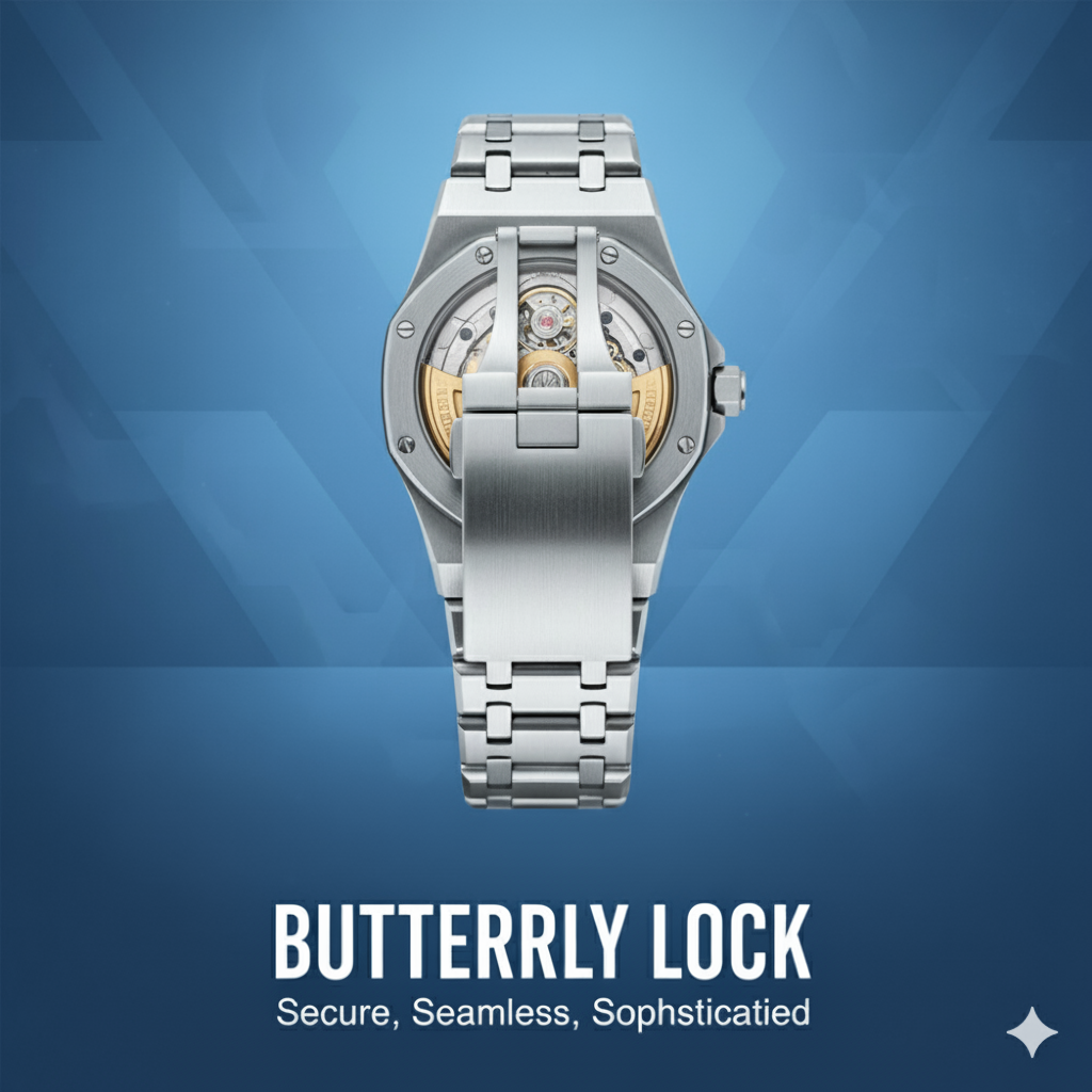 AP Automatic Silver and Sky Blue Watch
