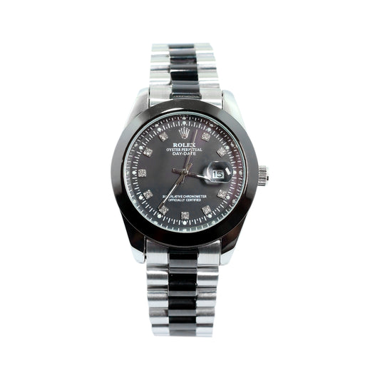 Rolex Black and Silver