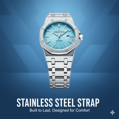 AP Automatic Silver and Sky Blue Watch
